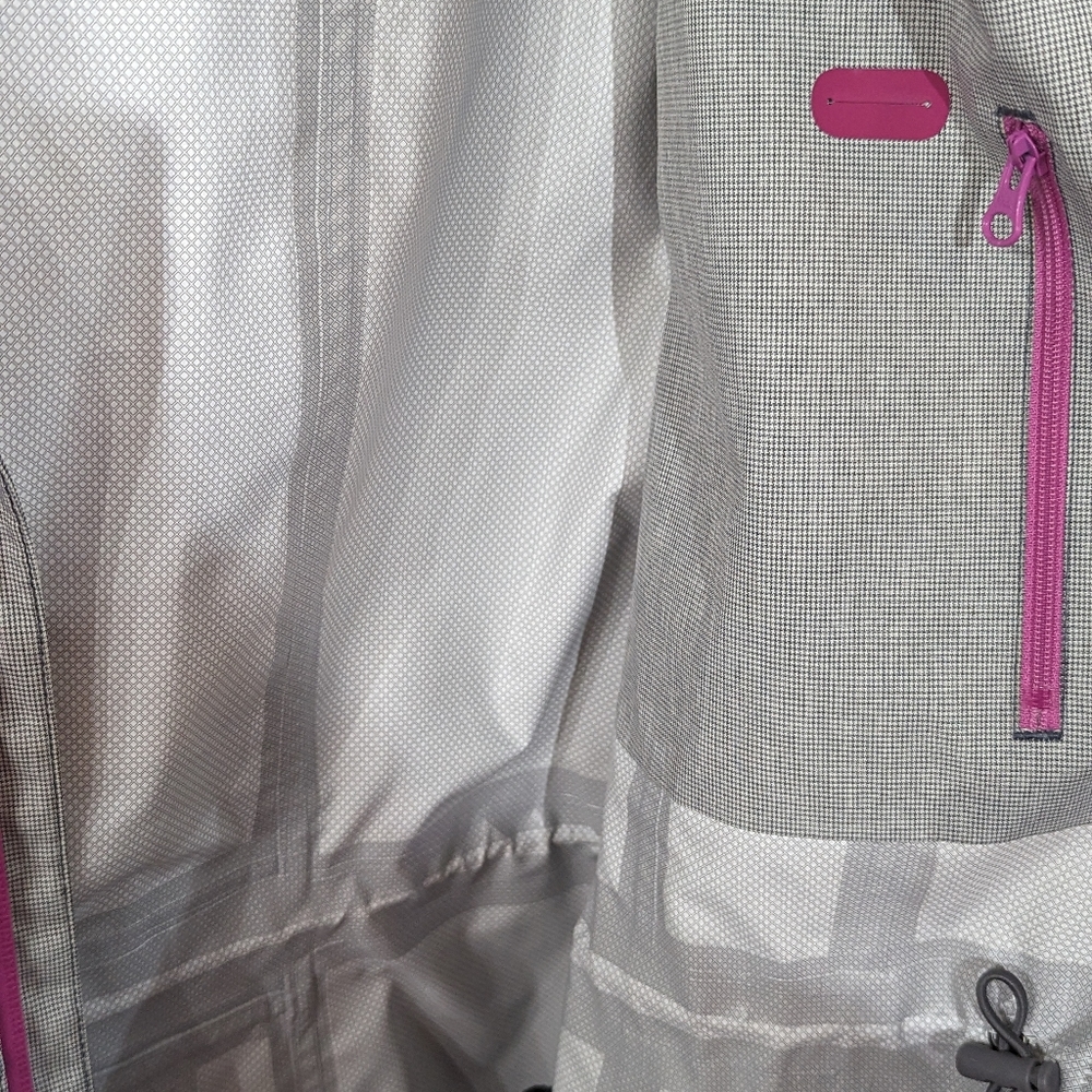 PrAna Hooded Rain Shell Gray with Pink Zipper size M - Picture 6 of 6